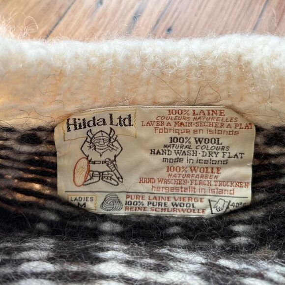 Vtg Icelandic Wool Fair Isle Crewneck Sweater Medium Womens Hilda Ltd - Picture 3 of 5